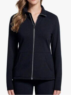 Skechers Go Walk Fleece Full Zip Jacket Sz S Black 71M